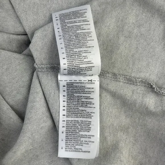 Adidas Grey Essentials Aeroready Graphic Logo Performance Hoodie Size XL - Picture 8 of 13